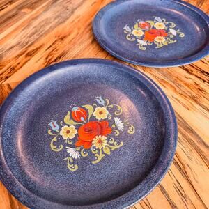 Pair of Vintage Winterling Bavaria Dinner Plates-Traditional Folk Art Floral